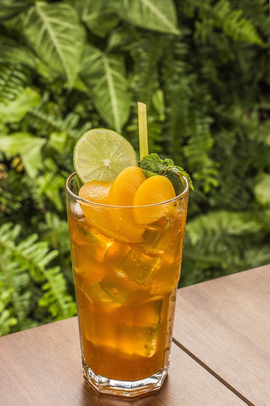 Trà đào hạt chia